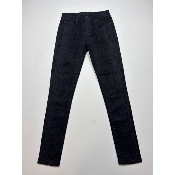 Joe's Jeans Denim - Joe's Jeans The Icon Mid Rise Skinny Ankle Size 24 Black Snake Print Stretch